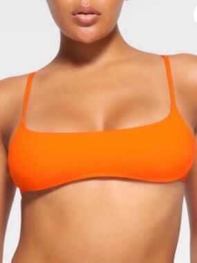 SKIMS Recycled Swim Orange Micro Scoop Bikini Top